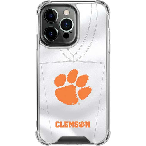 Clemson University White Jersey iPhone 14 Pro Clear Case